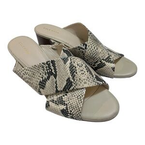Cole Haan Dakota Crisscross Leather Snakeskin Mules